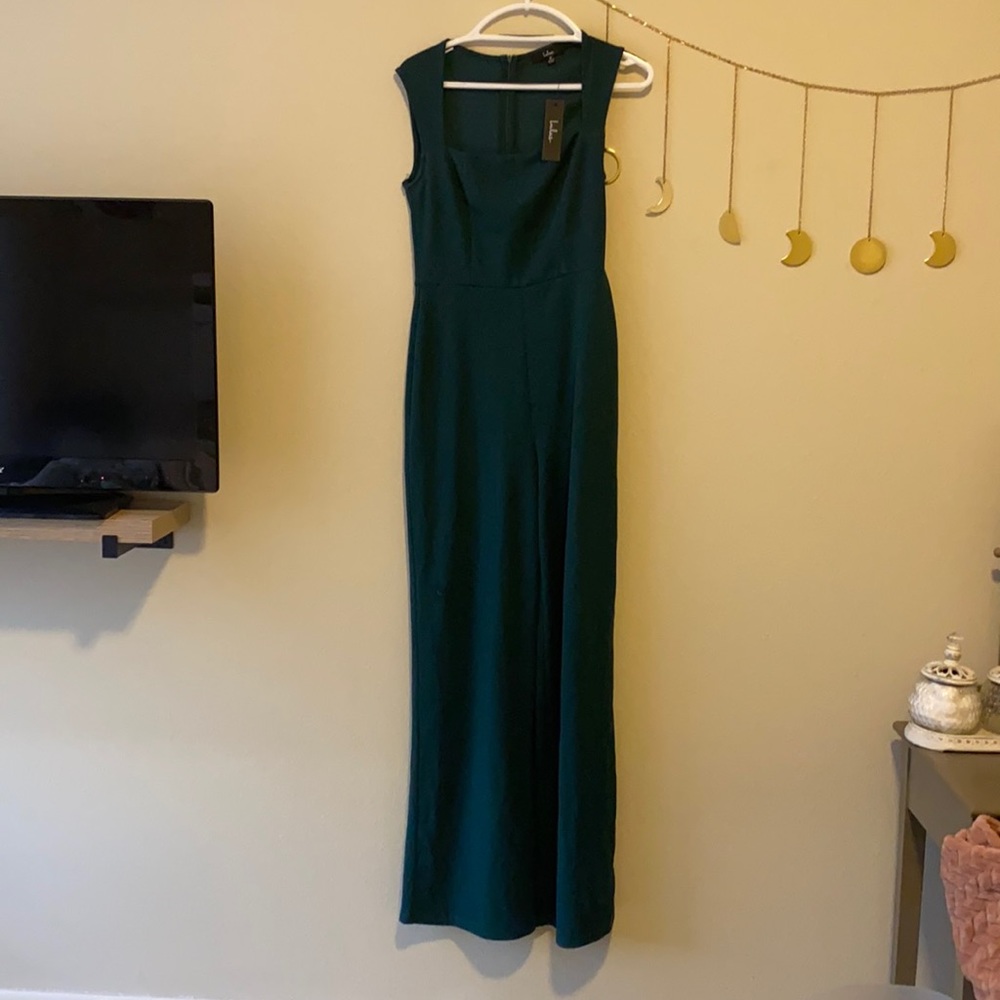 Lulu’s Enticing Endeavors dark green jumpsuit - size medium